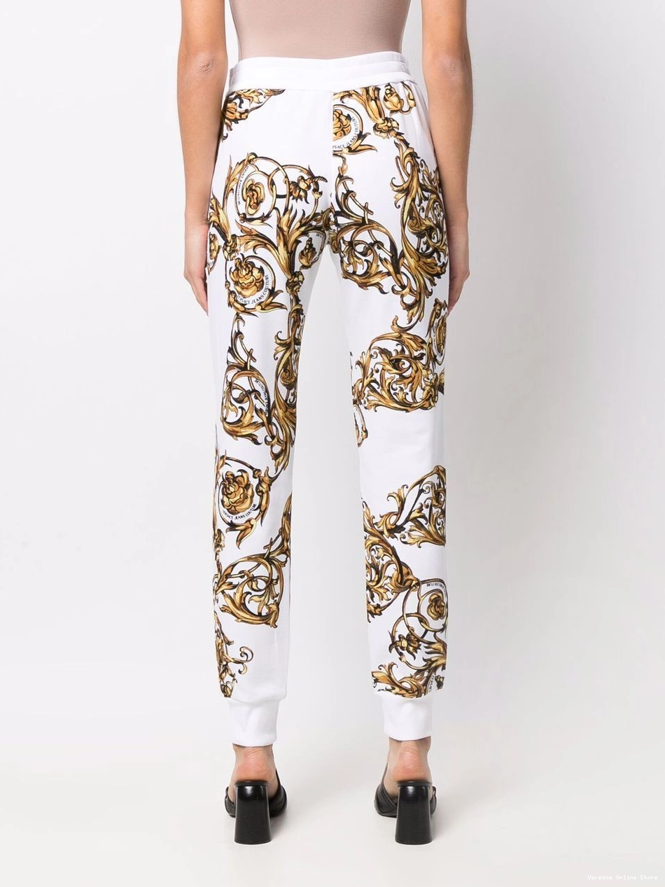Affordable Versace Jeans pants track Couture baroque-pattern Women 0816